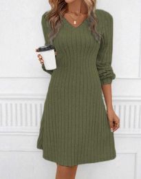 Šaty - kód 32671 - olivově zelená